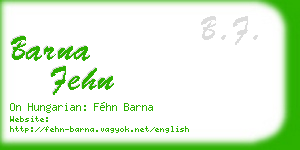 barna fehn business card